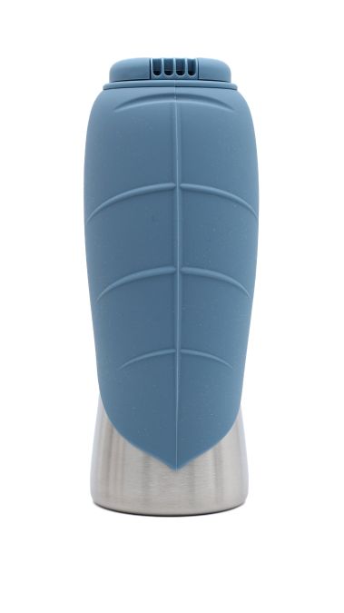 Trinkflasche mit Silikonnapf Graublau