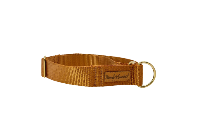 Zugstopp Halsband Basic Cognac GOLD