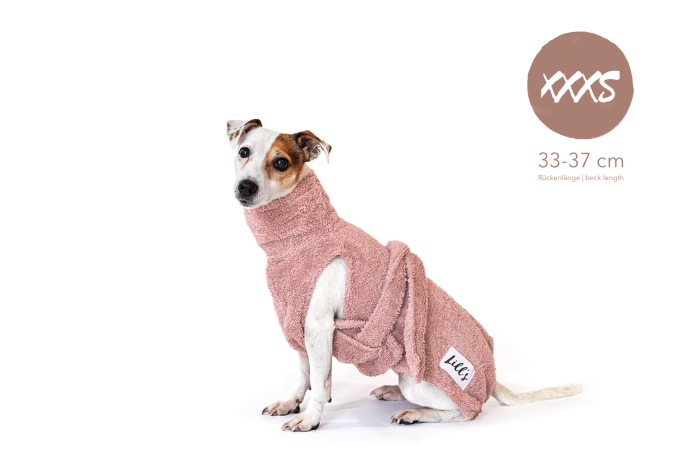 Hundebademantel aus Bio-Baumwolle "Pink Berry"