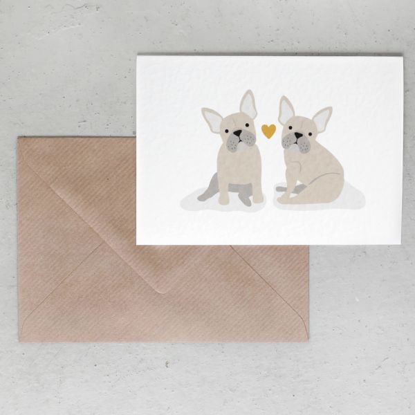 Grußkarte // Frenchie Love