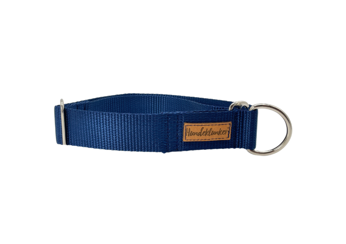 Zugstopp Halsband Basic Blau SILBER