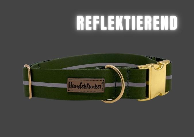 Halsband Oliv Reflektor