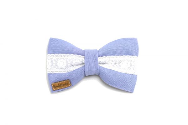 Fliege Lavendel mit Spitze (offwhite)