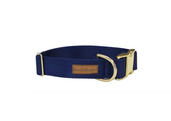 Halsband Uni Blau GOLD