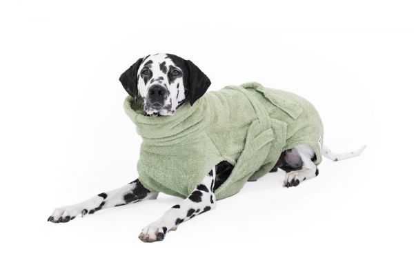 Hundebademantel aus Bio-Baumwolle "Green Leaf"