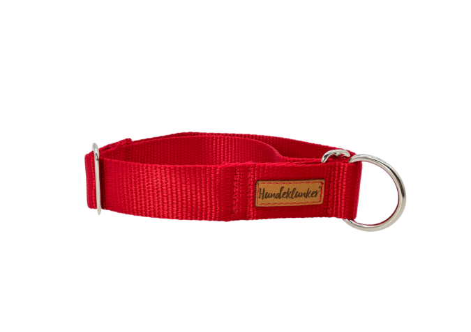 Zugstopp Halsband Basic Rot SILBER