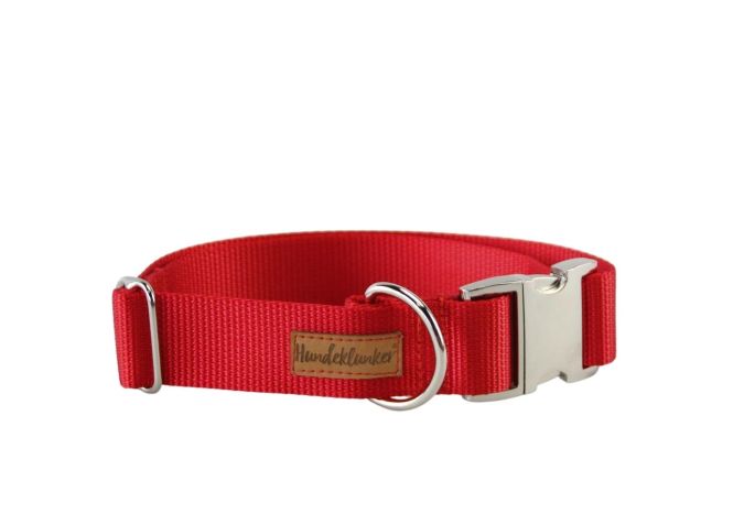 Halsband Basic Rot SILBER