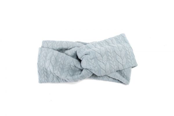 Stirnband Strick hellblau