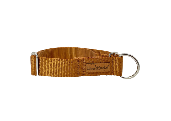 Zugstopp Halsband Basic Cognac SILBER