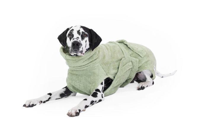 Hundebademantel aus Bio-Baumwolle "Green Leaf"